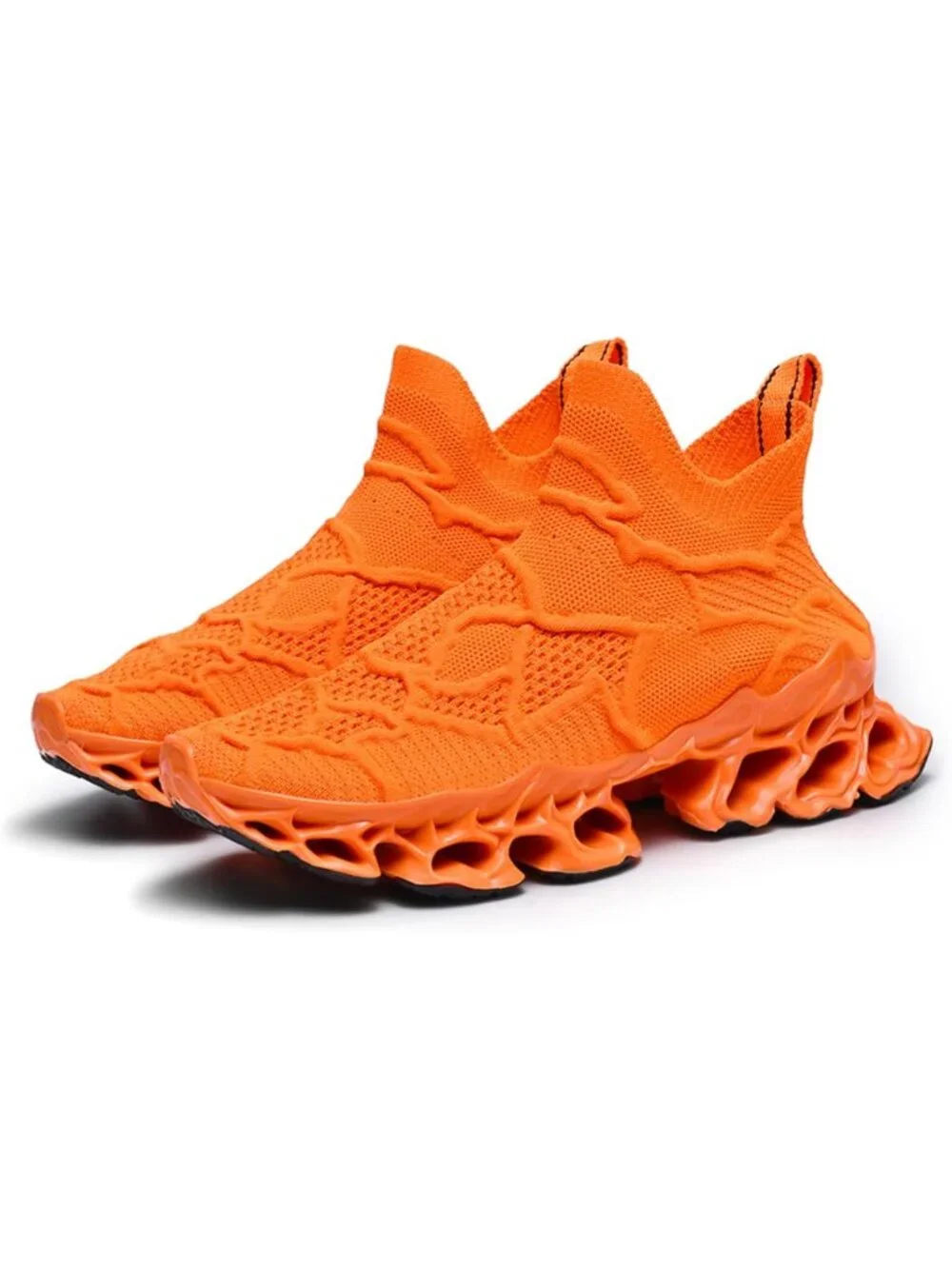 🆕Men's Orange Slip on Loafers Walking Tennis Shoes Running Blade Sneakers